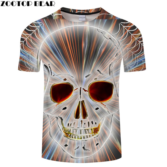 Shine Skull 3D Print t shirt Men Women tshirt Summer Funny Short Sleeve O-neck Tops&Tee Streetwear 2018 Drop Ship ZOOTOP BEAR