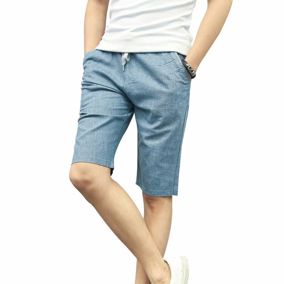 Summer Men straight casual shorts Male Breathable Linen Solid Half Short Pants 5 Colors Sizes FA30876