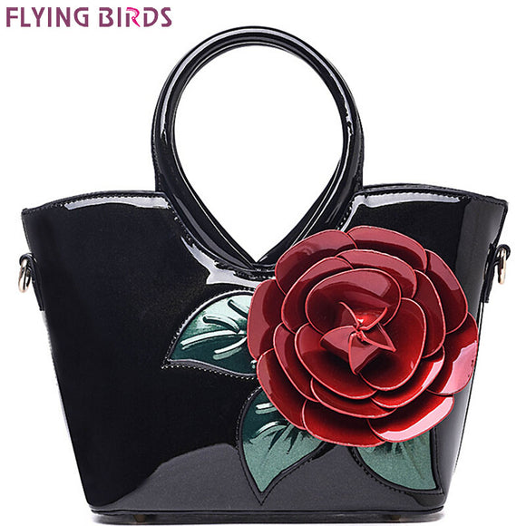FLYING BIRDS! women handbag elegant women leather handbags retro shoulder bags bolsas famous brands flower women's bag LM3027fb