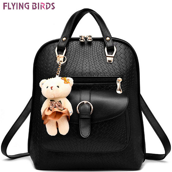 FLYING BIRDS! 2016 new Mochila backpack women leather backpack school bags pouch travel bag high quality rucksack pouch LS8370fb